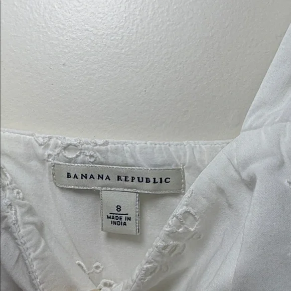 Banana Republic White Eyelet Dress Size 8 - Picture 2 of 6